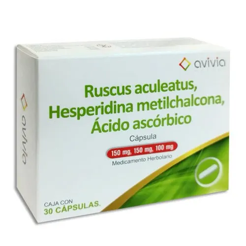 Ruscus Aculeatu Hesperidina Ácido Ascórbico 150 Mg/150 Mg/100 Mg Con 30 Cápsulas