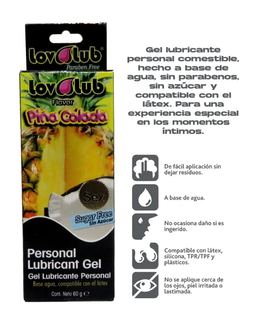 Comprar Sey Lubricante En Gel Sabor Piña Colada Con 60 G