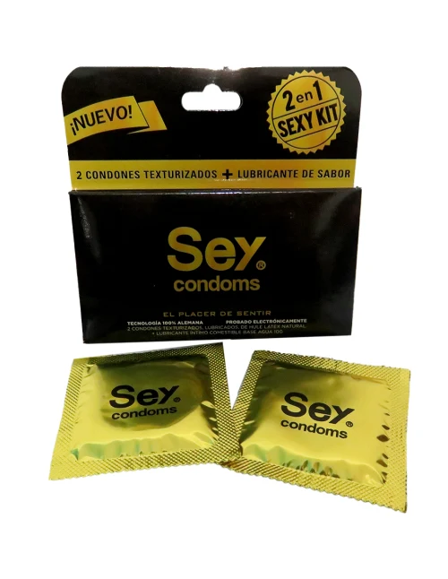 Comprar Sey 2 Condones Texturizados + Lubricante Íntimo Con Sabor