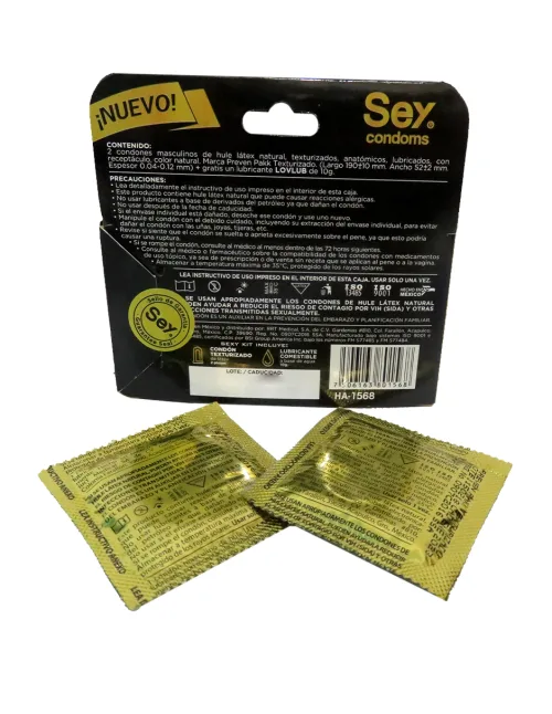 Comprar Sey 2 Condones Texturizados + Lubricante Íntimo Con Sabor