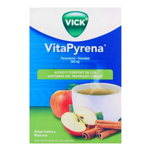 Comprar Vick Pyrena 500 Mg Granulado Sabor Manzana Canela Con 5 Sobres