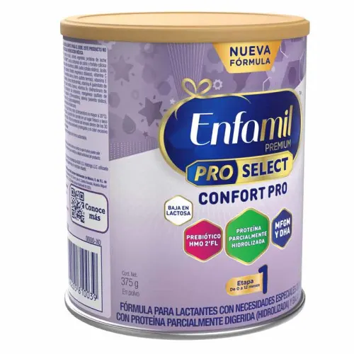 Fórmula Enfamil Confort, Etapa 1 en lata de 375gr. Caja con 12 piezas 