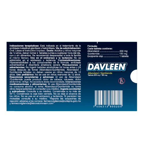 Davleen 200 Mg/150 Mg Con 2 Tabletas