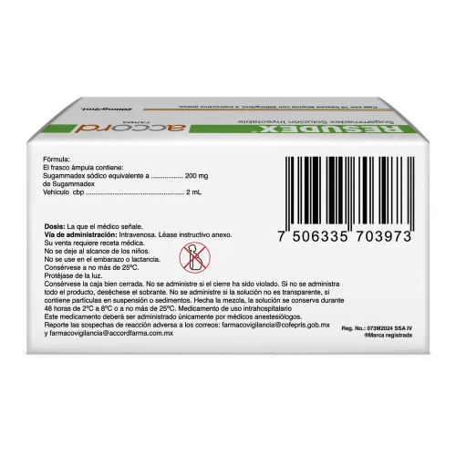 Resudex 200 Mg/2 Ml Solución Inyectable Con 1 Ampolleta