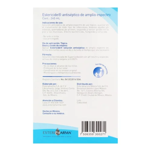 Estericide Solución Antiséptica Con Nebulizador Con 240 Ml