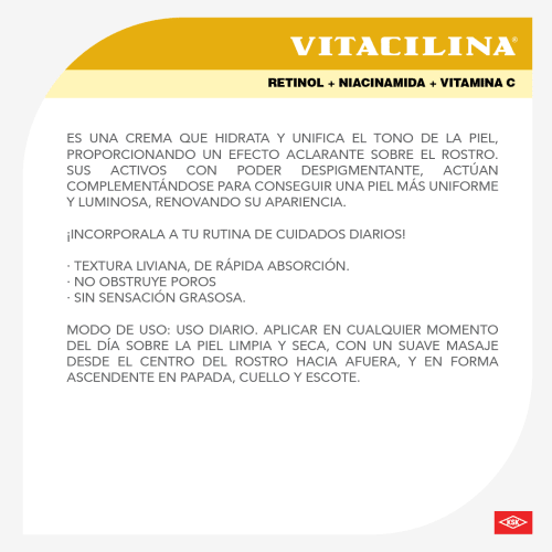 Vitacilina Crema Facial Aclaradora 100 G