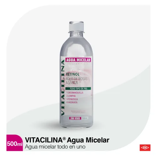 Comprar Vitacilina Agua Micelar Desmaquillante Rosas Y Sábila 500 Ml