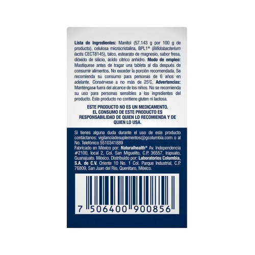 Microbiot Fit Bifidobacterium Lactis Bpl-1 Tabletas Masticables 30C