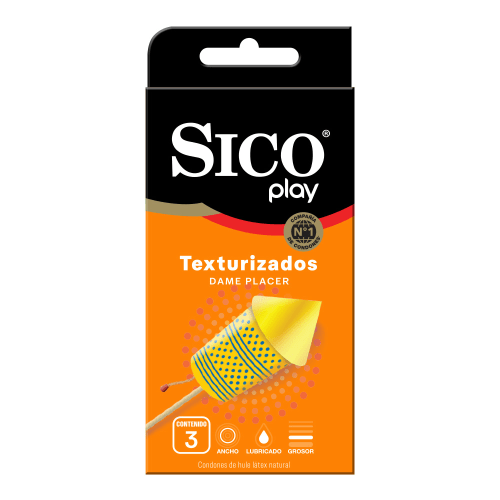 Sico Play Texturizado Condón De Látex Con 3 Piezas