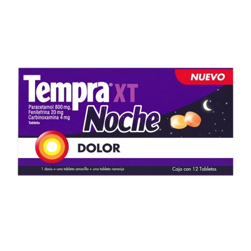 Tempra Xt Noche 800 Mg Con 12 Tabletas