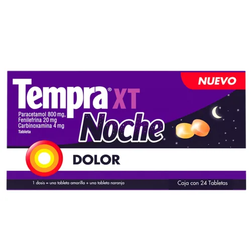 Tempra Xt Noche 800 Mg Con 24 Tabletas