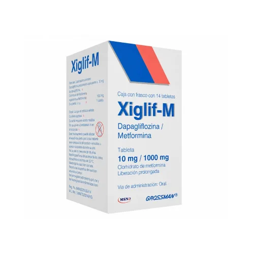 Xiglifm 10 Mg/1000 Mg Con 14 Tabletas