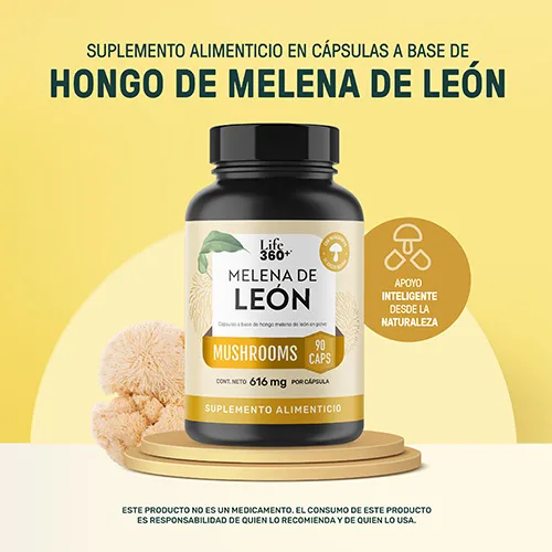 Life360+ Melena De Leon Con 90 Cápsulas