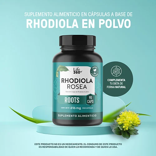 Life360+ Rhodiola Rosea Con 90 Cápsulas