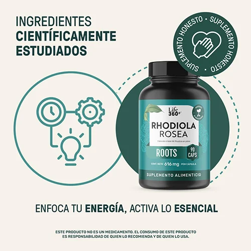 Life360+ Rhodiola Rosea Con 90 Cápsulas