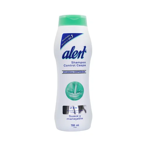 Comprar Alert Shampoo 2 En 1 Control De Caspa Todo Tipo De Cabello 700 Ml Botella