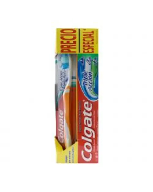 Colgate Triple Acción Cepillo Dental Con Crema Dental De 50 Ml Pack