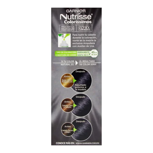Nutrisse Coloríssimos Tinte En Crema Tono 280 Negro Zafiro