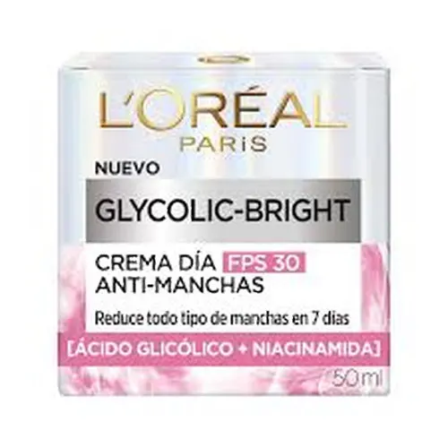 L’Oréal Glycolic Bright Crema Día Anti-Manchas Fps 30 Con 50 Ml