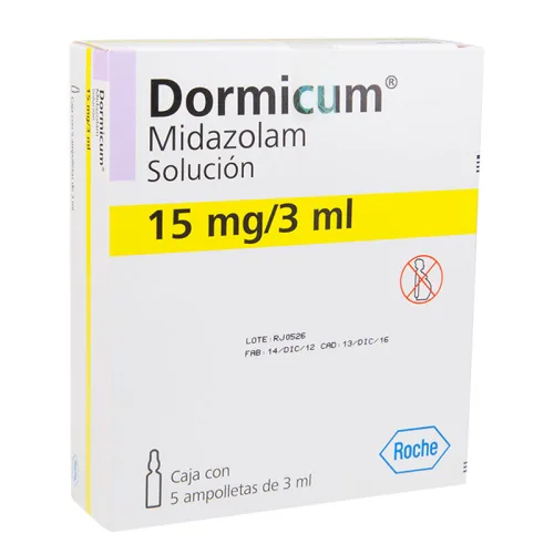 Comprar Dormicum 15 Mg Con 5 Ampolletas De 3 Ml