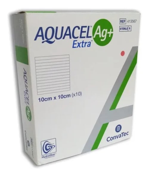 Aquacel Ag Extra Apósitos 10X10Cm 10 Piezas