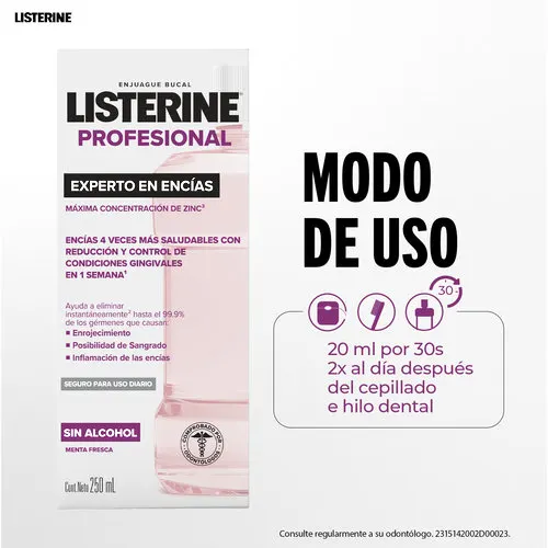 Listerine Profesional Experto En Encías Con 250 Ml