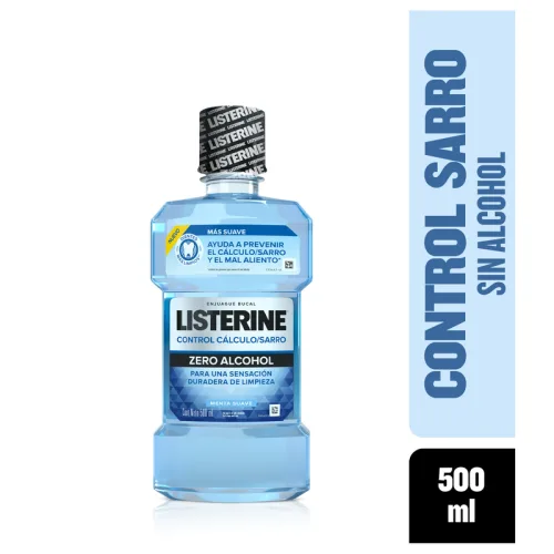 Listerine Zero Alcohol Control Sarro Enjuague Bucal Con 500 Ml