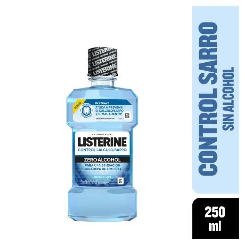 Comprar Listerine Zero Alcohol Control Sarro Sabor Menta Suave Con 250 Ml