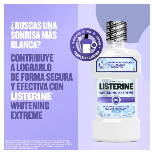 Listerine Whitening Extreme Enjuague Bucal Con 473 Ml
