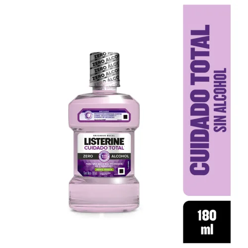 Comprar Listerine Cuidado Total Zero Alcohol Enjuague Bucal Sabor Menta Fresca 180 Ml