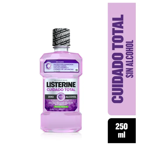 Comprar Listerine Cuidado Total Zero Alcohol Enjuague Bucal Sabor Menta Fresca 250 Ml