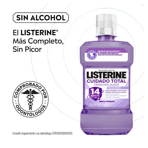 Enjuague Bucal Listerine Cuidado Total Zero 500 Ml