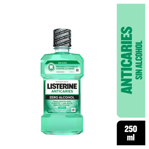 Comprar Listerine Anticaries Zero Alcohol Enjuague Bucal Sabor Menta 250 Ml