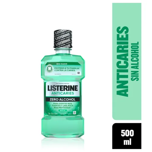 Comprar Listerine Anticaries Zero Alcohol Enjuague Bucal Sabor Menta 500 Ml