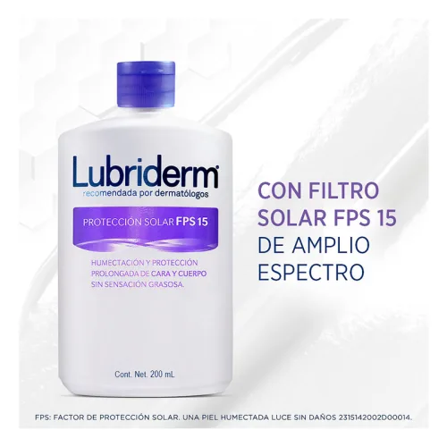 Comprar Lubriderm Crema Corporal Protección Solar Fps15 Con 200 Ml