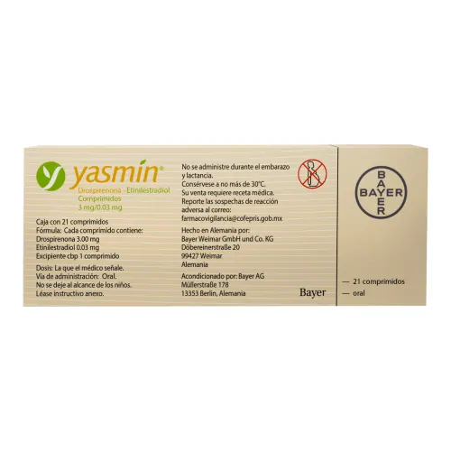 Yasmin 3 Mg Con 21 Comprimidos