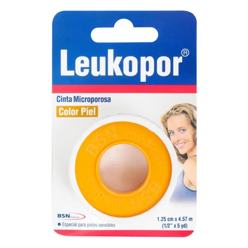 Leukopor Cinta Microporosa Color Piel 1.25Cm X 4.57M Con 1 Pieza