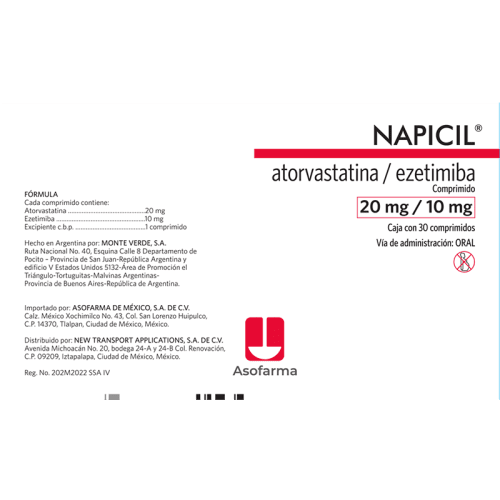 Napicil 20/10 Mg Con 30 Comprimidos
