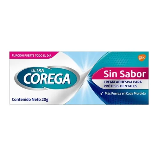Corega Ultra Crema Adhesiva Para Prótesis Dentales Sin Sabor 20 G