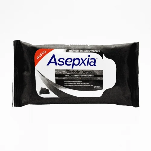 Asepxia Carbón Detox Toallitas Efecto Purificante Con 25 Piezas