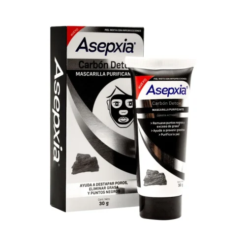 Asepxia Carbón Detox Mascarilla Purificante Con 30 G