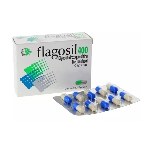 Flagosil Diyodohidroxiqunolina Metronidazol 400 200/400Mg Con 30 Cápsulas 