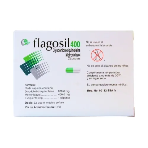 Flagosil Diyodohidroxiqunolina Metronidazol 400 200/400Mg Con 30 Cápsulas 