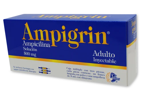 Comprar Ampigrin 500 Mg Solución Inyectable Con 3 Jeringas De 3 Ml