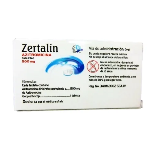 Zertalin Azitromicina 500 Mg Con 3 Tabletas