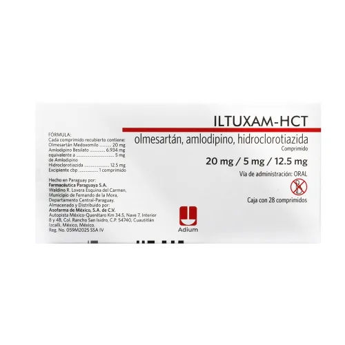 Iltuxam Hct 5/12.5/20 Mg Con 28 Comprimidos