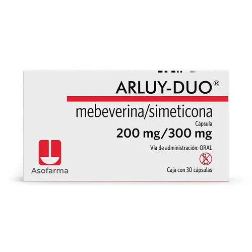 Arluy-Duo Mebeverina Simeticona 200 Mg / 300 Mg Con 30 Cápsulas