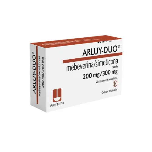 Arluy-Duo Mebeverina Simeticona 200 Mg / 300 Mg Con 30 Cápsulas