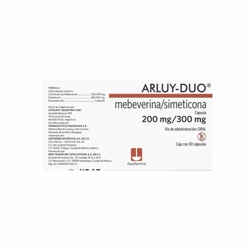 Arluy-Duo Mebeverina Simeticona 200 Mg / 300 Mg Con 30 Cápsulas