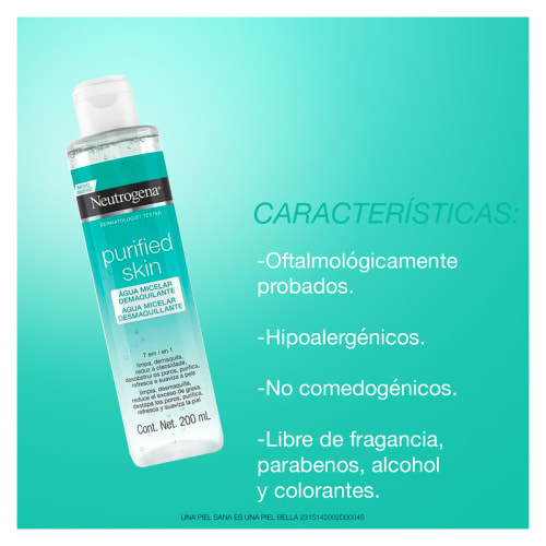 Comprar Neutrogena Purified Skin Agua Micelar Desmaquillante 200 Ml